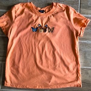 Beautiful orange butterfly tee
